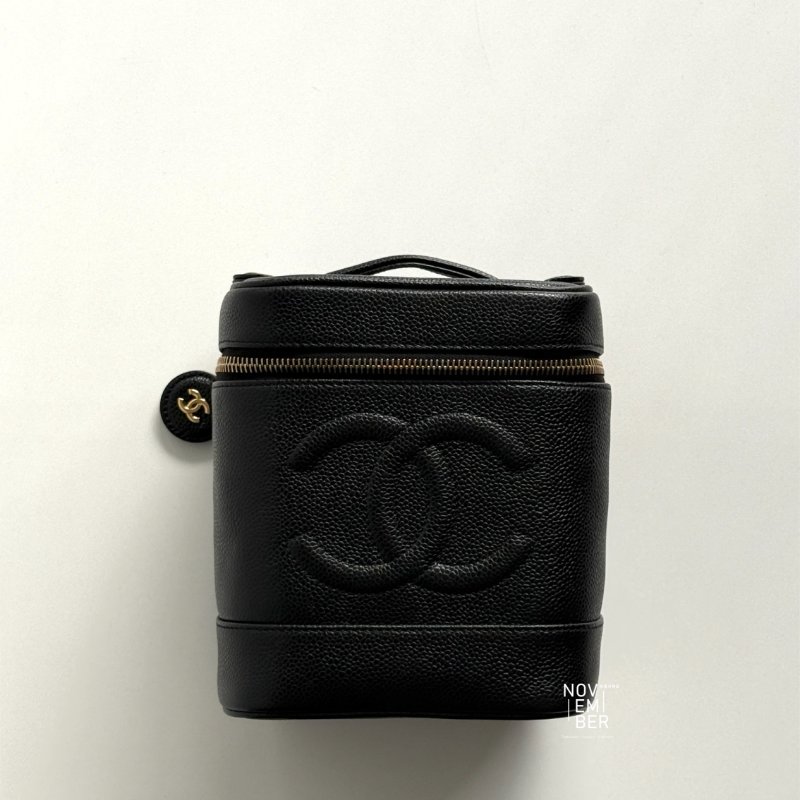 99新🆕 保卡款🫰🏻 Chanel 香奈兒 經典雙C化妝盒 黑色金釦-2