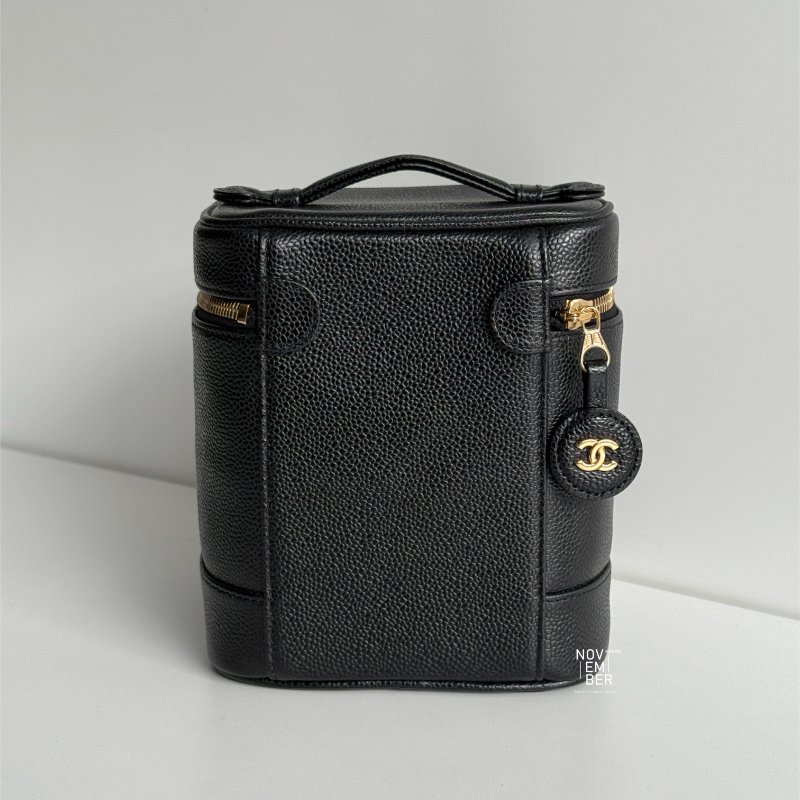 99新🆕 保卡款🫰🏻 Chanel 香奈兒 經典雙C化妝盒 黑色金釦-7