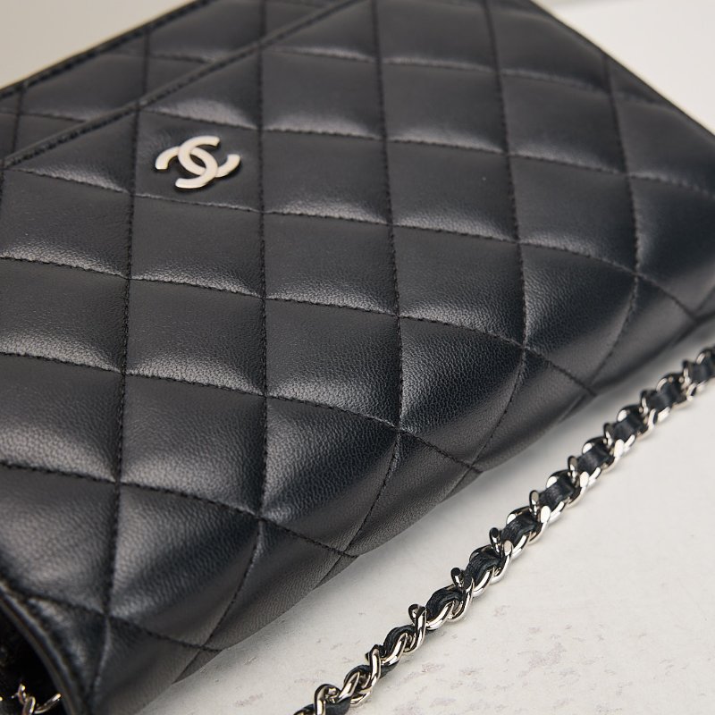 二手Chanel woc 黑銀羊-10