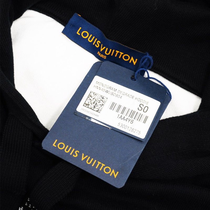 Louis Vuitton 白Logo字花漸層針織長袖帽T(黑)-3