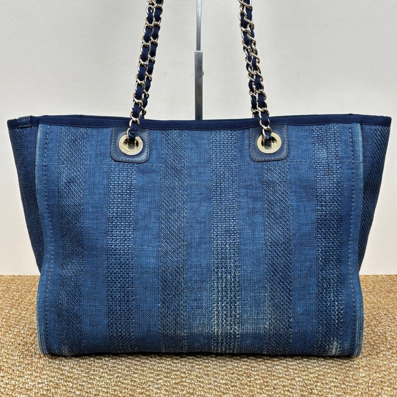 Chanel 香奈兒 拉菲草藍色沙灘包 尺碼34x14x29。 單品-1