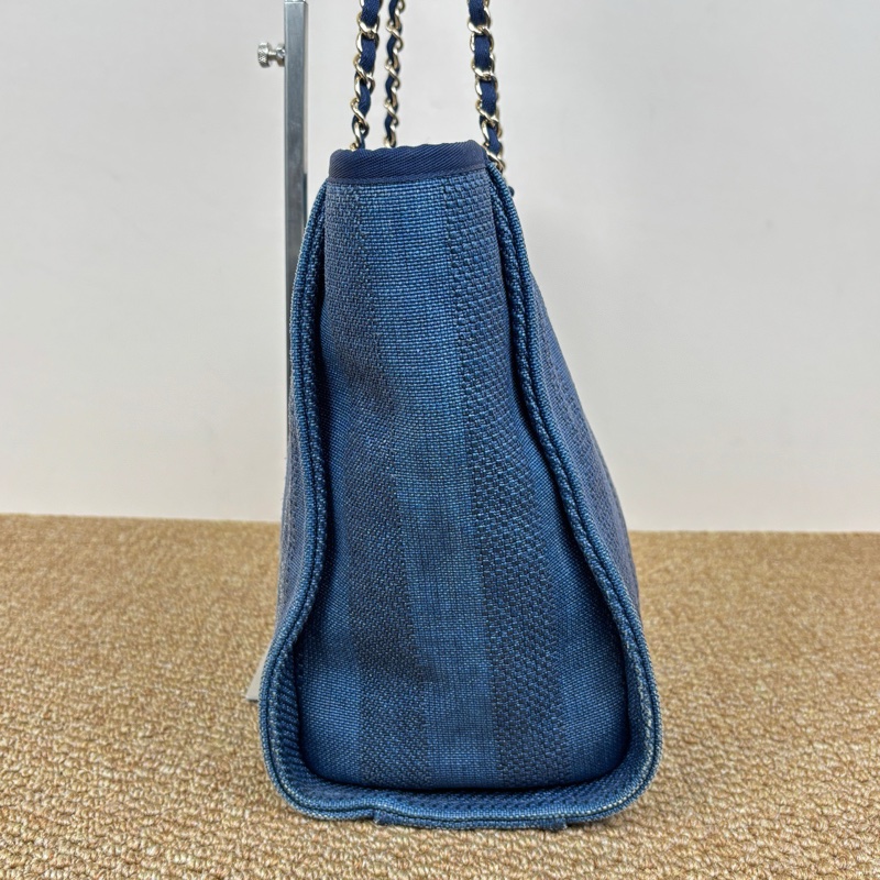 Chanel 香奈兒 拉菲草藍色沙灘包 尺碼34x14x29。 單品-4