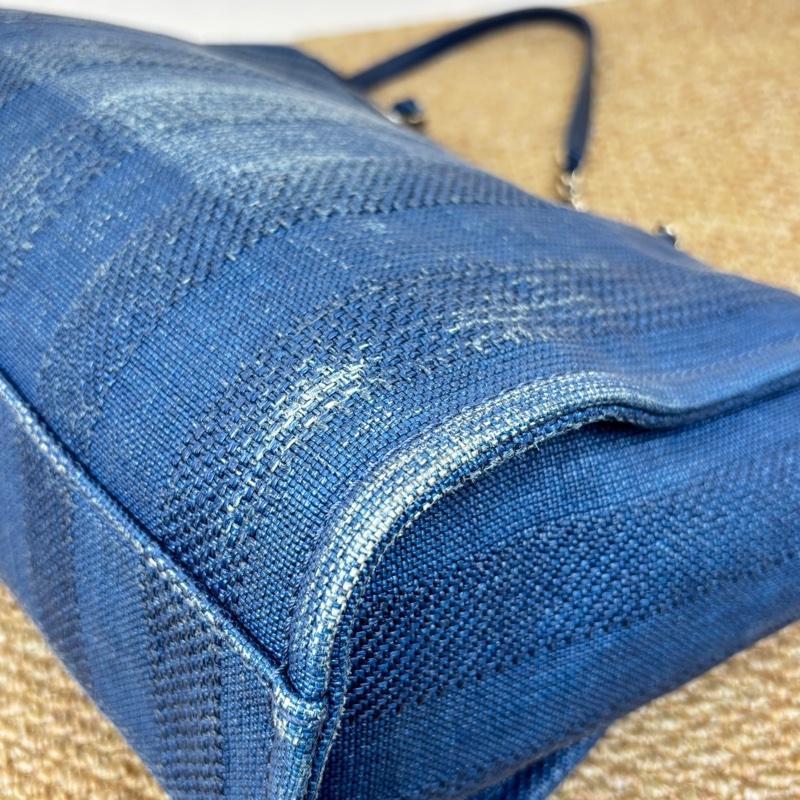 Chanel 香奈兒 拉菲草藍色沙灘包 尺碼34x14x29。 單品-8