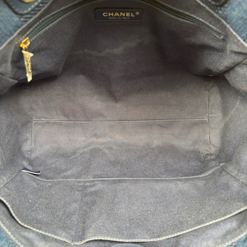 Chanel 香奈兒 拉菲草藍色沙灘包 尺碼34x14x29。 單品-9