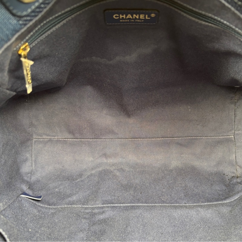 Chanel 香奈兒 拉菲草藍色沙灘包 尺碼34x14x29。 單品-10