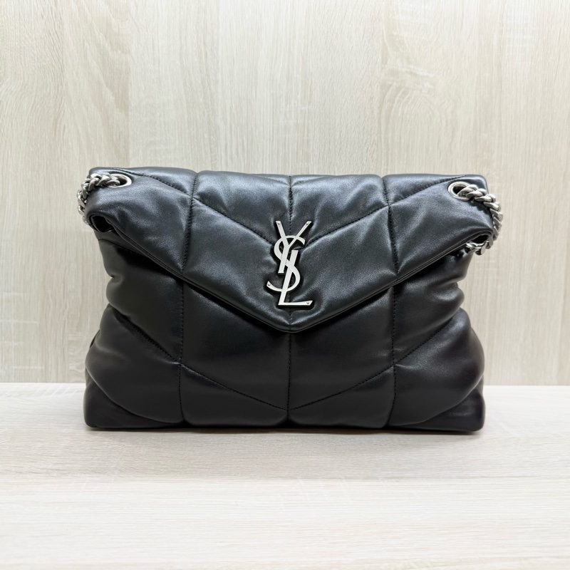 YSL🖤✨黑色羊皮中號Puffer側背包577475-1