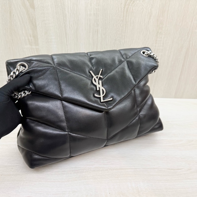 YSL🖤✨黑色羊皮中號Puffer側背包577475-5