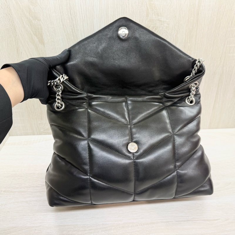 YSL🖤✨黑色羊皮中號Puffer側背包577475-7