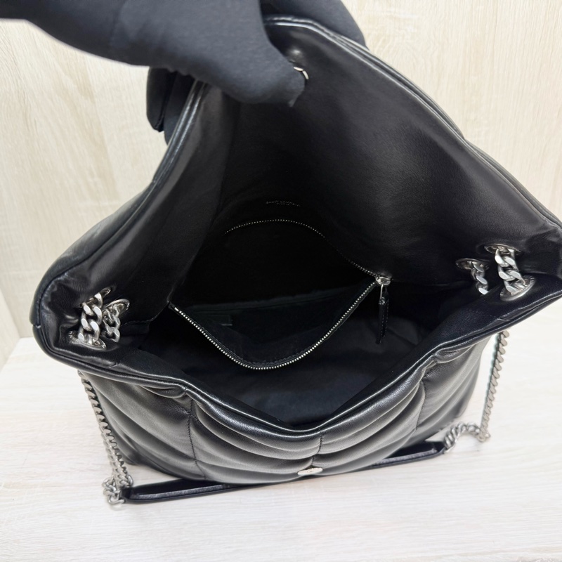 YSL🖤✨黑色羊皮中號Puffer側背包577475-8