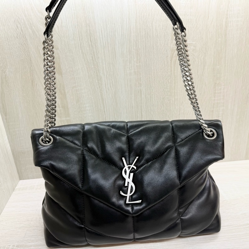 YSL🖤✨黑色羊皮中號Puffer側背包577475-11