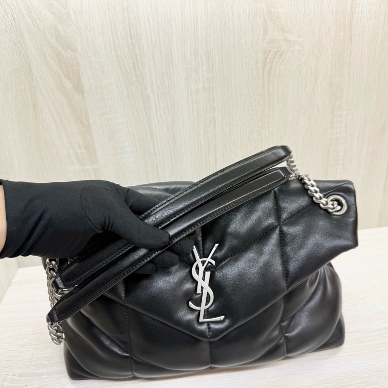 YSL🖤✨黑色羊皮中號Puffer側背包577475-12