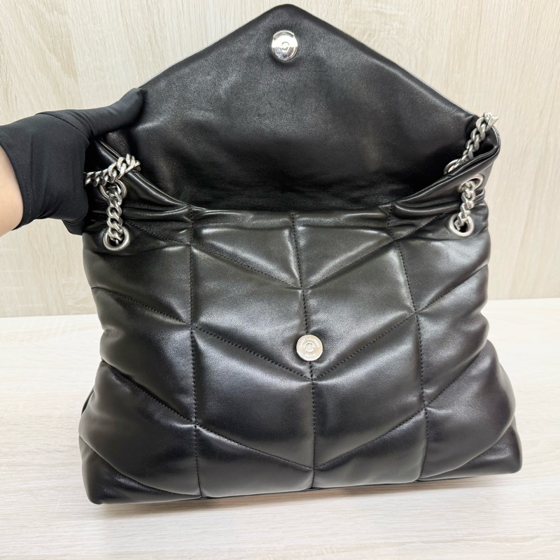 YSL🖤✨黑色羊皮中號Puffer側背包577475-15