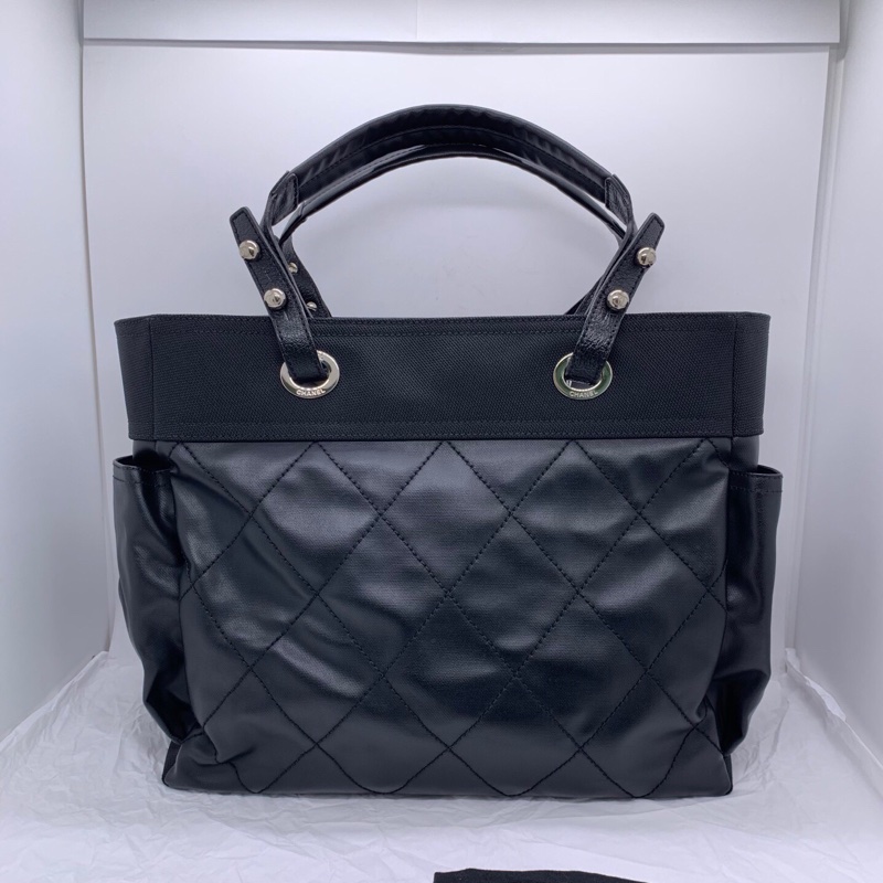 Chanel香奈兒黑色托特包，鐳射15開-0