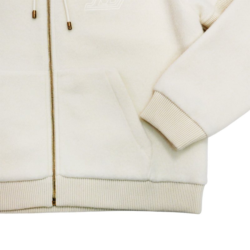 Louis Vuitton 展示品 刺繡logo立領羊毛拉鍊外套#XXL (米白)-3