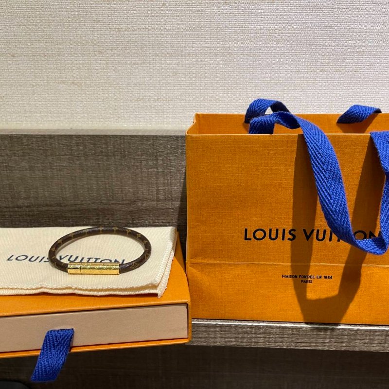 【全新現貨】Louis Vuitton LV Confidential 經典 Monogram 帆布手鐲 尺寸:17-4