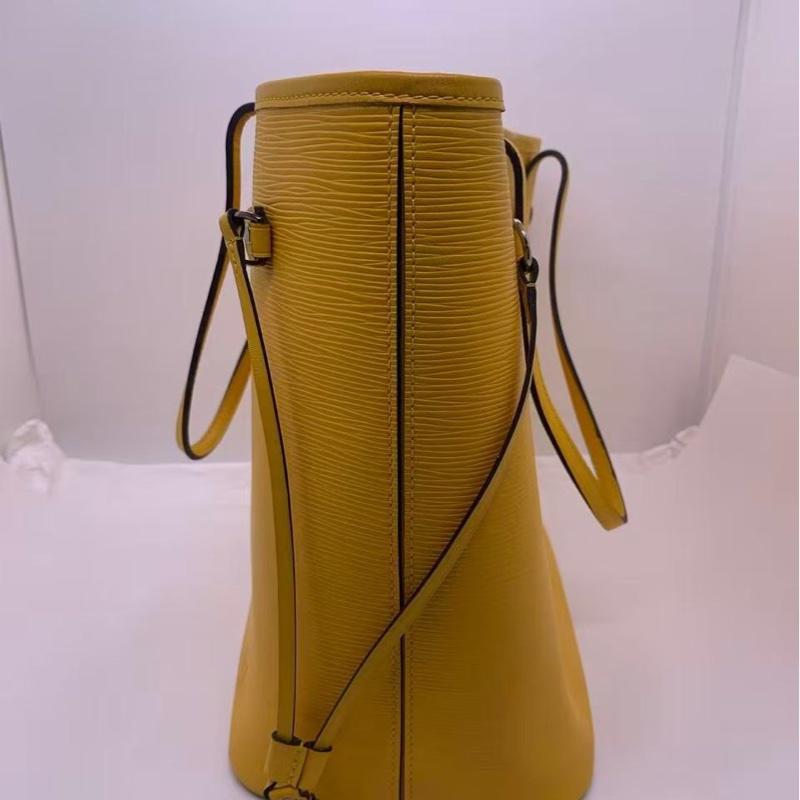 二手Lv neverfull 中號黃色水波紋購物袋，louis vuttion neverfull epi-2