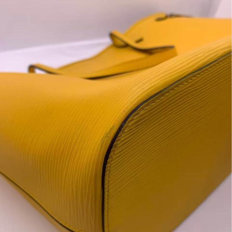 二手Lv neverfull 中號黃色水波紋購物袋，louis vuttion neverfull epi-4