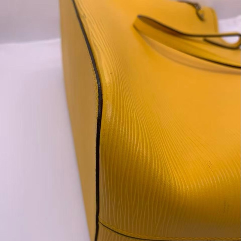 二手Lv neverfull 中號黃色水波紋購物袋，louis vuttion neverfull epi-8