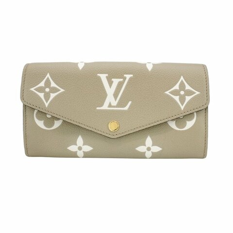Louis Vuitton 展示品 Sarah 壓花牛皮釦式二折長夾(M81049-斑鳩灰)