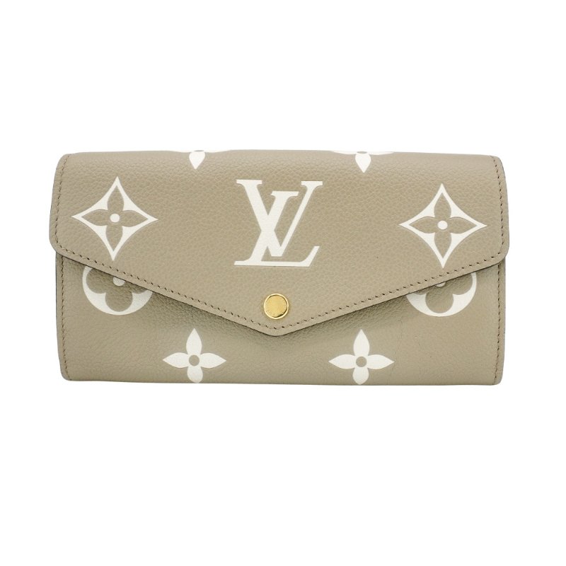 Louis Vuitton 展示品 Sarah 壓花牛皮釦式二折長夾(M81049-斑鳩灰)-0