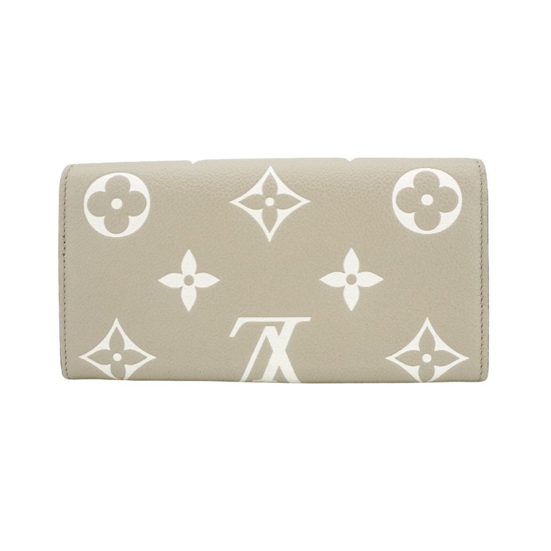 Louis Vuitton 展示品 Sarah 壓花牛皮釦式二折長夾(M81049-斑鳩灰)-2