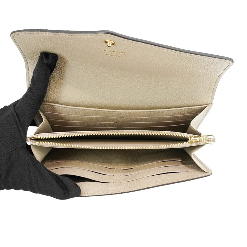 Louis Vuitton 展示品 Sarah 壓花牛皮釦式二折長夾(M81049-斑鳩灰)-4