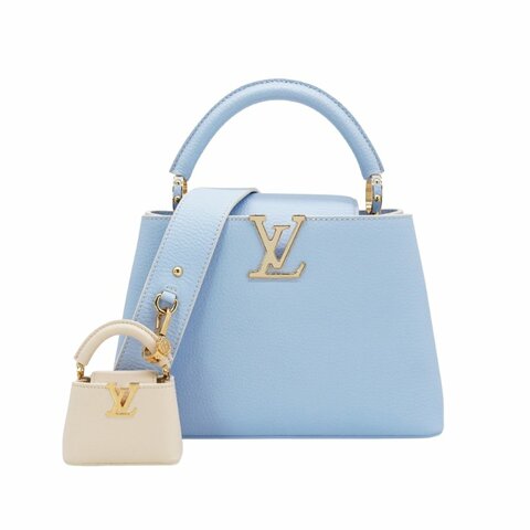 Louis Vuitton 展示品 Capucine BB 粒面牛皮手提斜背包(M24575-糖果藍)