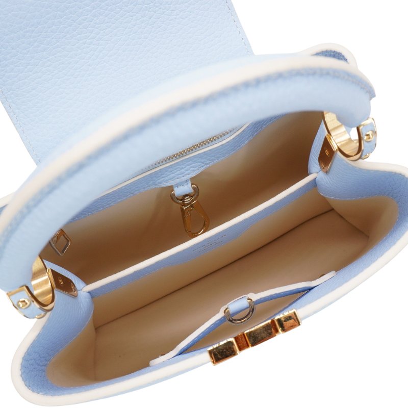 Louis Vuitton 展示品 Capucine BB 粒面牛皮手提斜背包(M24575-糖果藍)-4