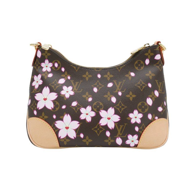 Louis Vuitton 展示品 Boulogne PM 櫻花圖案帆布手提/斜背包(M13265-咖)-2