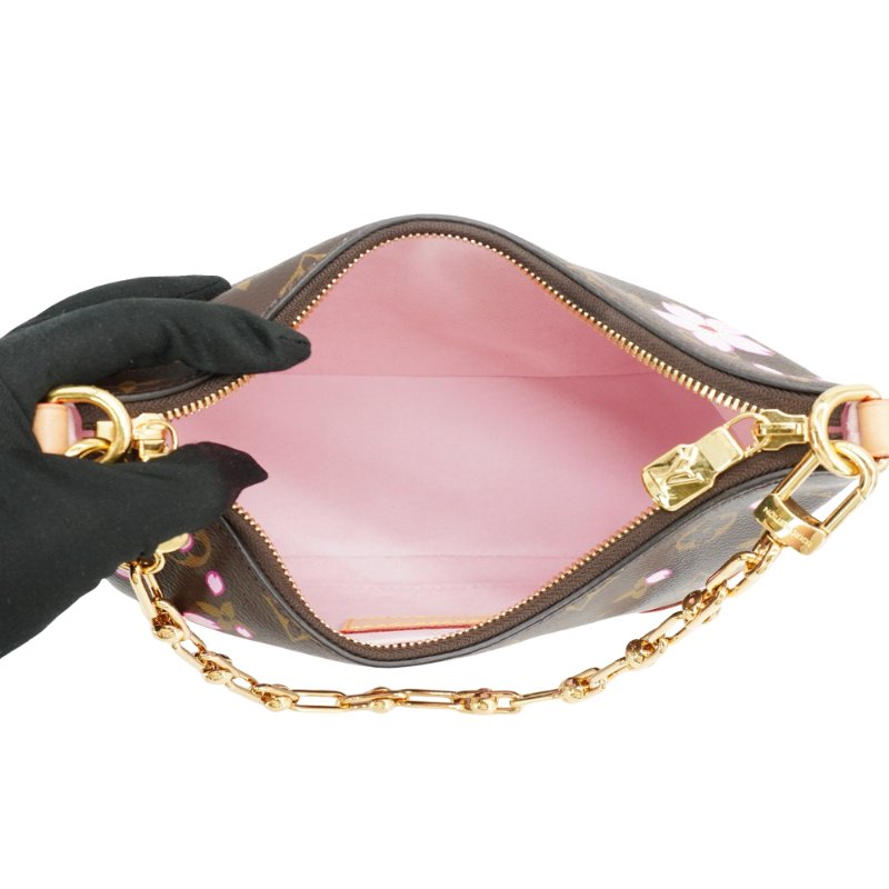 Louis Vuitton 展示品 Boulogne PM 櫻花圖案帆布手提/斜背包(M13265-咖)-4