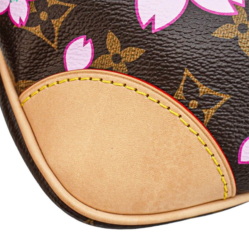 Louis Vuitton 展示品 Boulogne PM 櫻花圖案帆布手提/斜背包(M13265-咖)-7