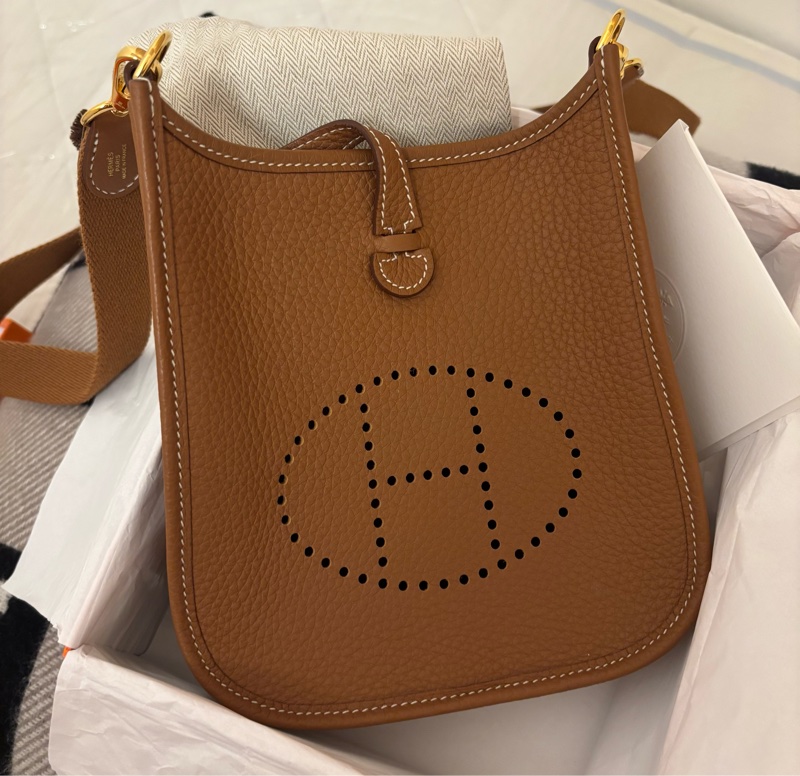 Hermes mini Evelyne 16 金棕金釦（大全配）-0