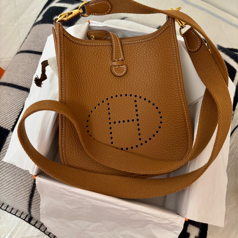 Hermes mini Evelyne 16 金棕金釦（大全配）-4
