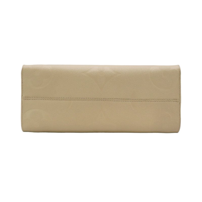 Louis Vuitton 展示品 OnTheGo MM 壓花牛皮手提肩背二用包(M45607-米)-3