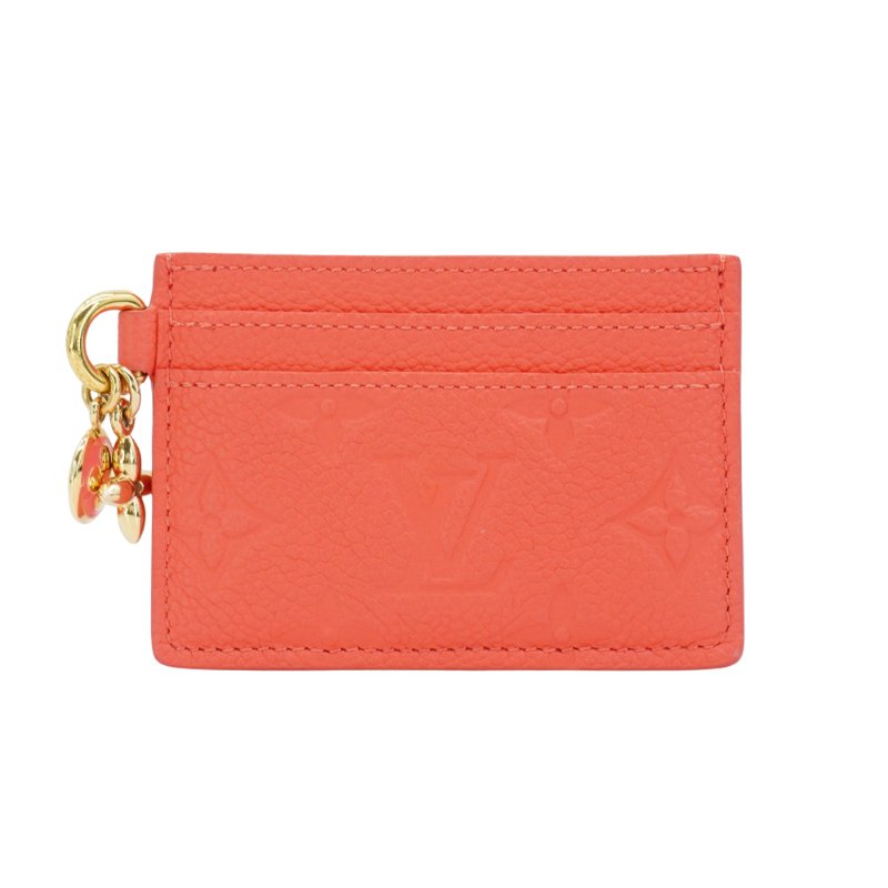 Louis Vuitton 壓紋牛皮4卡卡夾(M13647-粉橘)-2