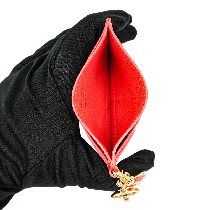 Louis Vuitton 壓紋牛皮4卡卡夾(M13647-粉橘)-4