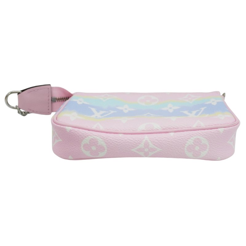 Louis Vuitton Escale 展示品 紮染帆布印花迷你銀鍊小包(M69269-粉)-3