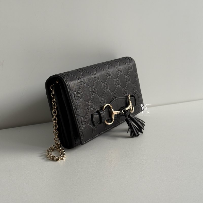 全新✨ Gucci 古馳 經典老花壓紋馬銜扣WOC-2