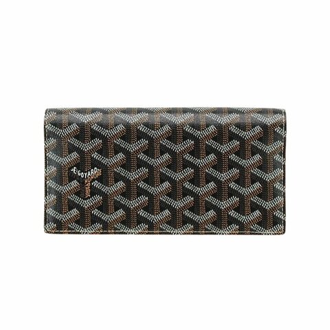 Goyard Richelieu 印花皮革對開扣式長夾(黑/棕)