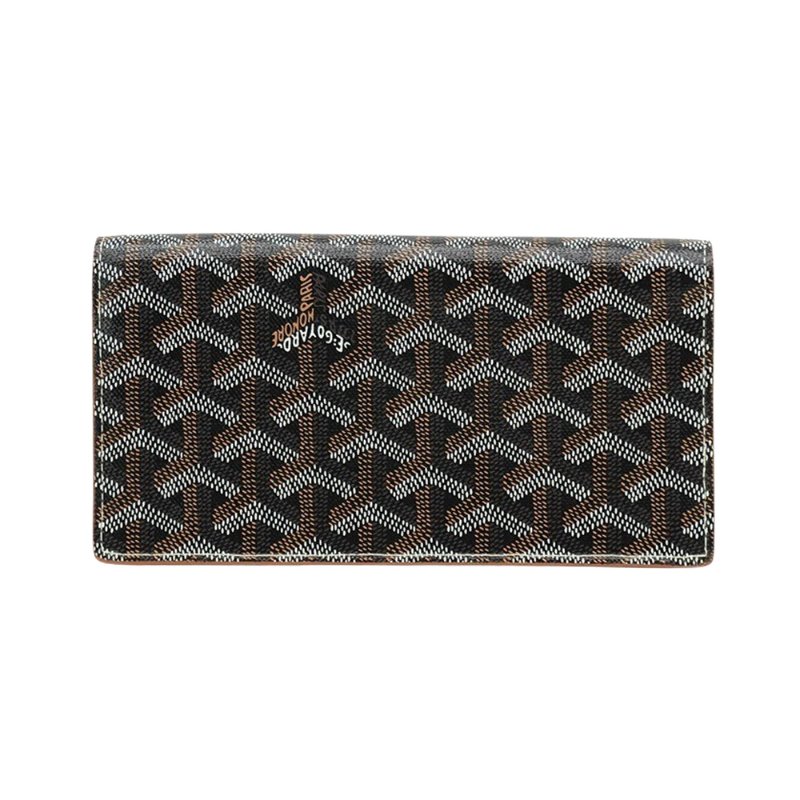 Goyard Richelieu 印花皮革對開扣式長夾(黑/棕)-2
