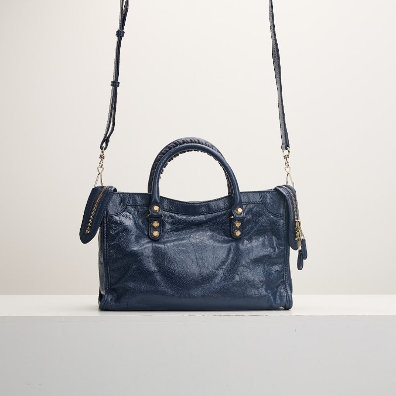 二手Balenciaga giant city機車包/小號 深藍色-1