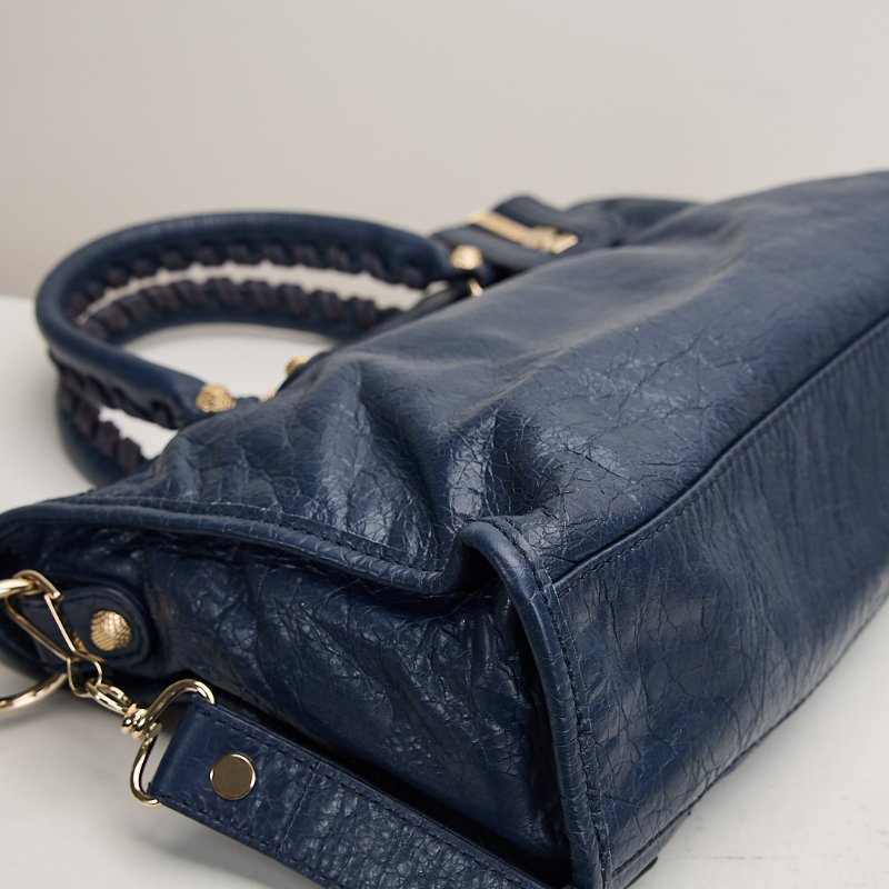 二手Balenciaga giant city機車包/小號 深藍色-3