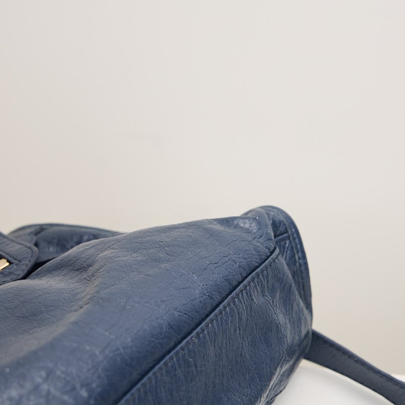 二手Balenciaga giant city機車包/小號 深藍色-4