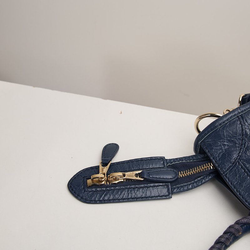 二手Balenciaga giant city機車包/小號 深藍色-12