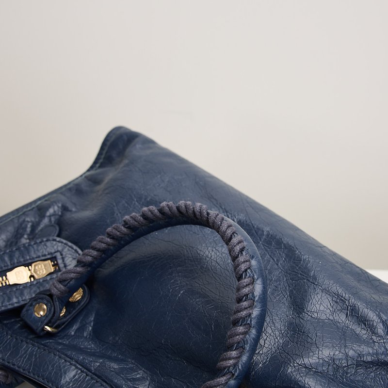 二手Balenciaga giant city機車包/小號 深藍色-13