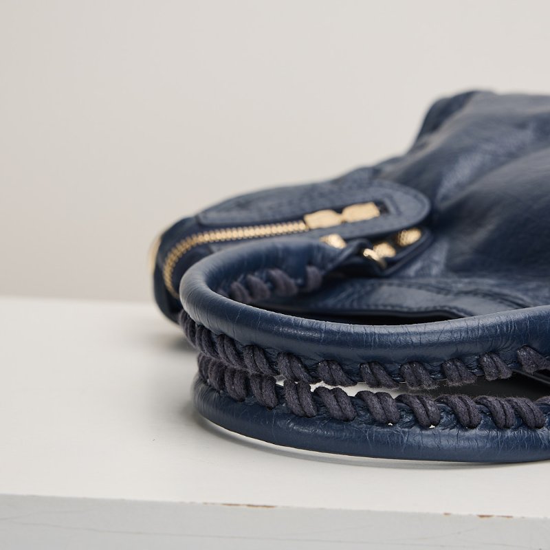 二手Balenciaga giant city機車包/小號 深藍色-14