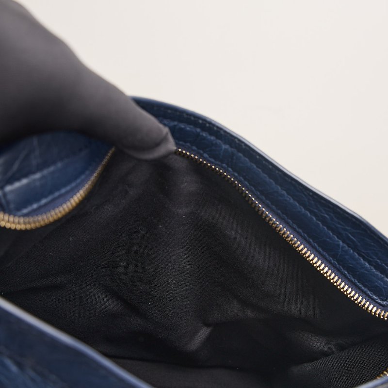 二手Balenciaga giant city機車包/小號 深藍色-19