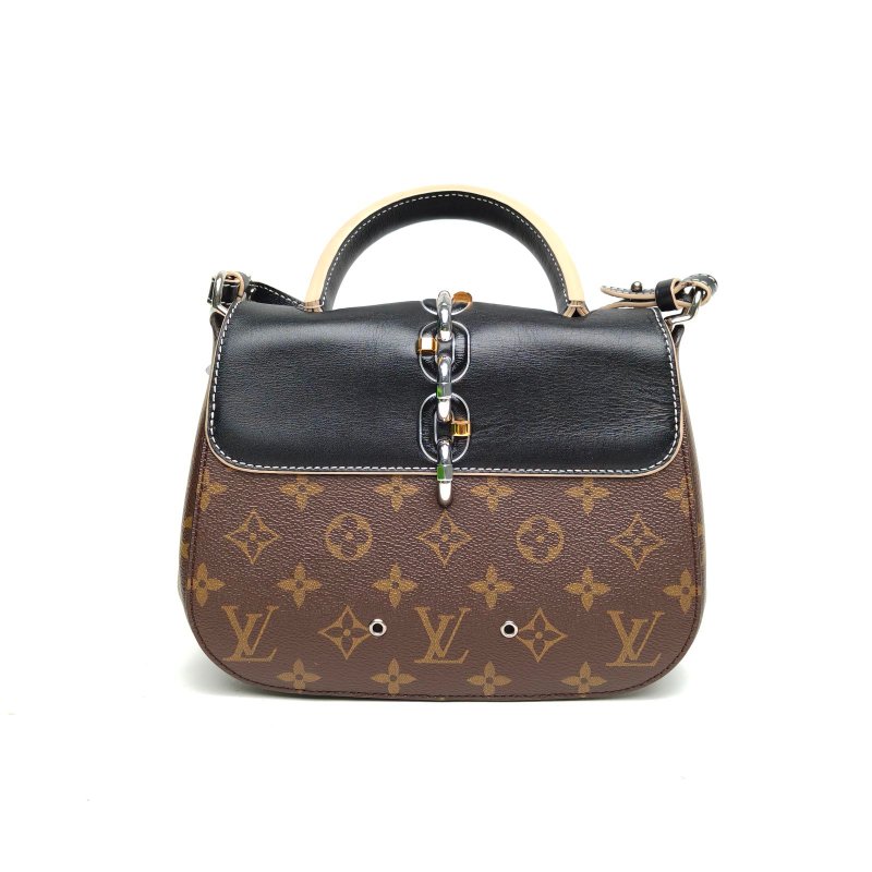 LOUIS VUITTON CHAINIT鎖頭包老花PVC金銀扣2017肩背包-2