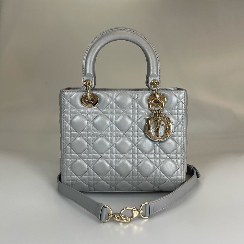 DIOR  灰銀黛妃包5*5 舊版-0