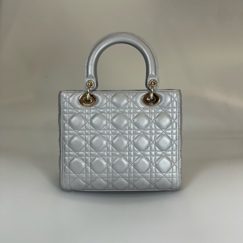 DIOR  灰銀黛妃包5*5 舊版-1